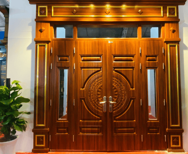 Chọn cửa gỗ thật hay cửa thép vân gỗ để hút tài lộc