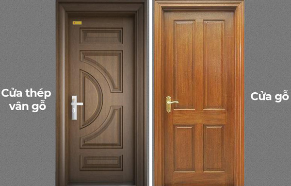 Chọn cửa thép vân gỗ hay cửa gỗ thật để hút tài lộc